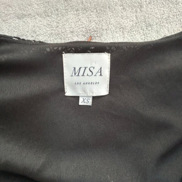 Misa Los Angeles Womens Lace Romper XS Black Long Sleeve V-Neck Lined Casual - Picture 3 of 10